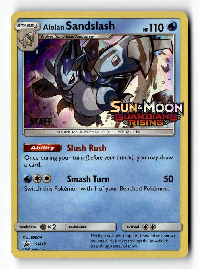 Pokemon Card Alolan Sandslash - (Prerelease) [Staff] Holo LP SM Promos SM18