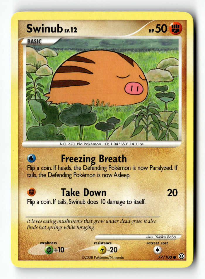 Pokemon Card Swinub LP Stormfront 77/100
