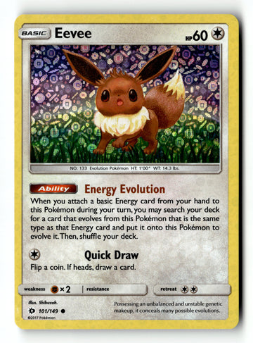 Pokemon Card Eevee General Mills Holo LP Sun & Moon 101/149