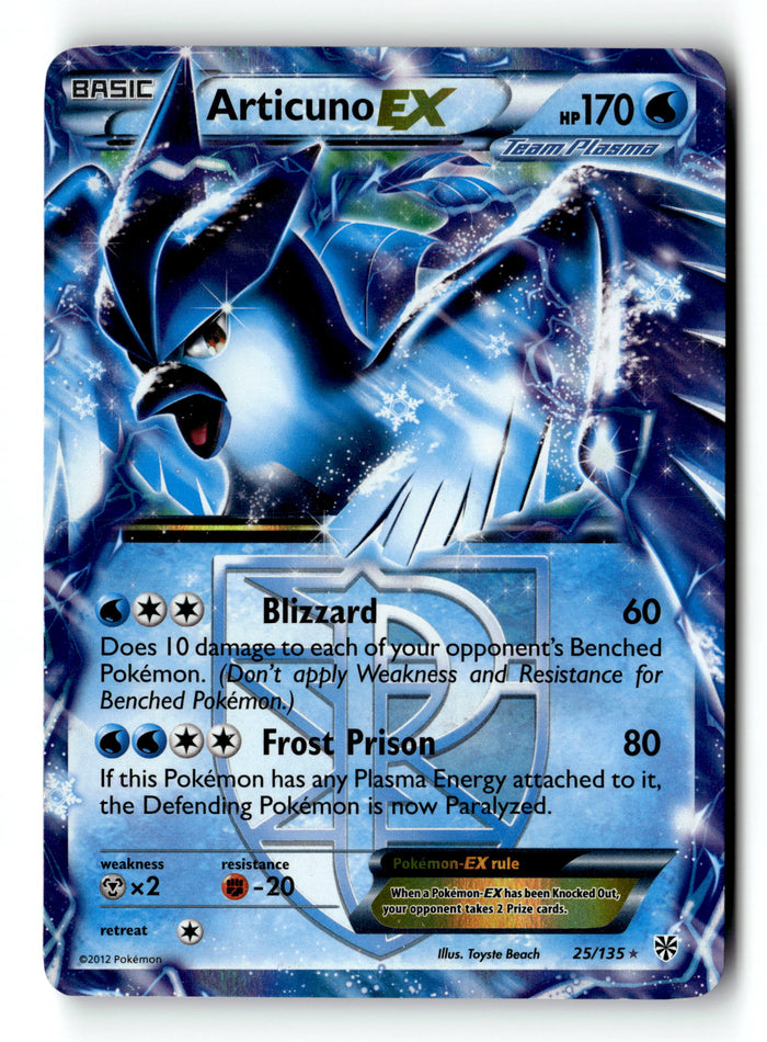 Pokemon Card Articuno EX (Team Plasma) Holo LP Plasma Storm Ultra Rare 25/135