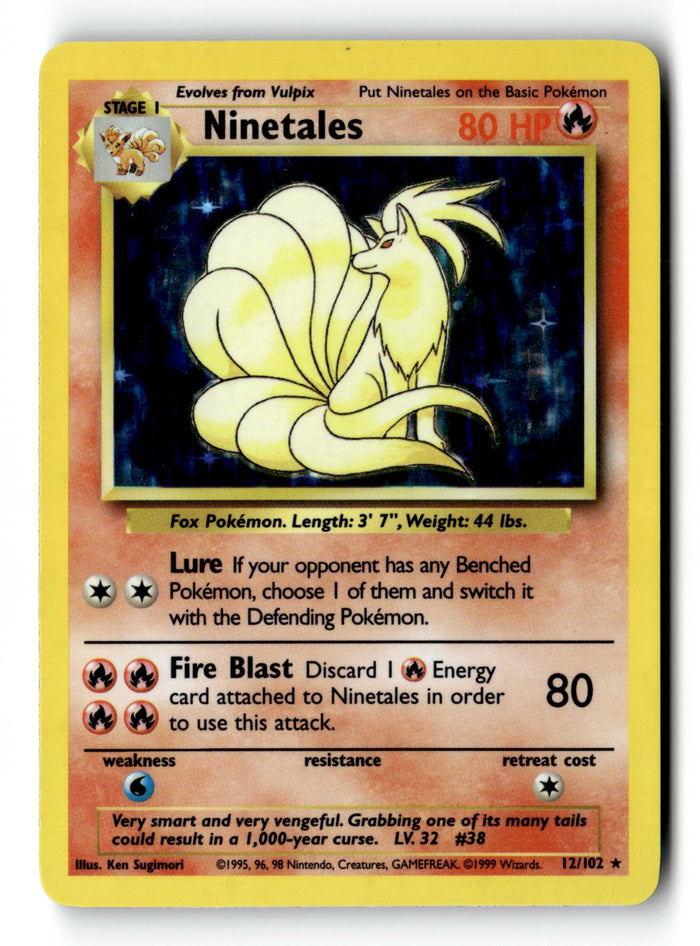 Pokemon Card Ninetales LP Base Set 012/102
