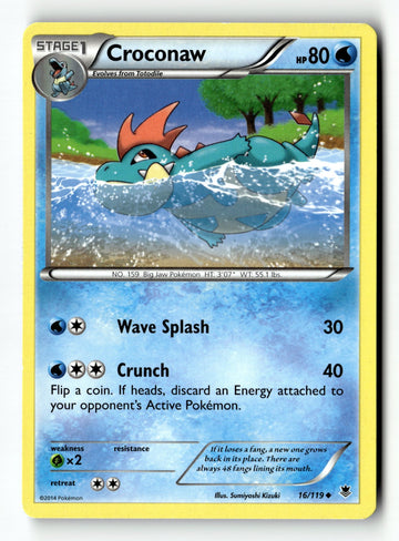 Pokemon Card Croconaw LP XY - Phantom Forces 16/119