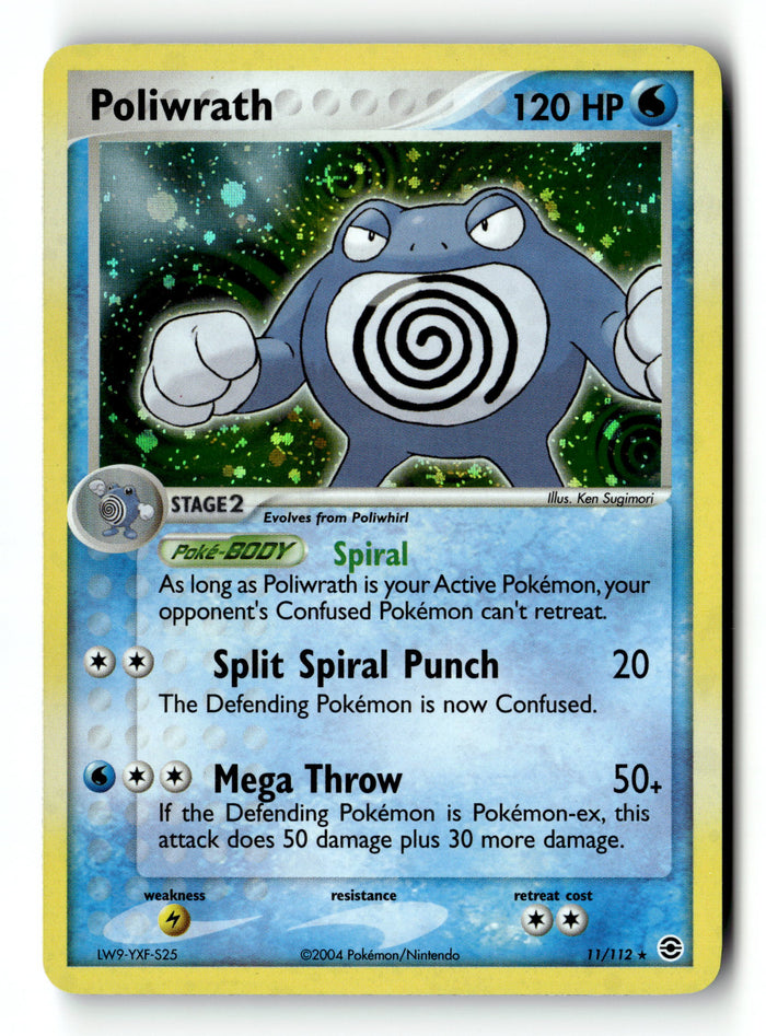 Pokemon Card Poliwrath Holo LP EX FireRed & LeafGreen 11/112