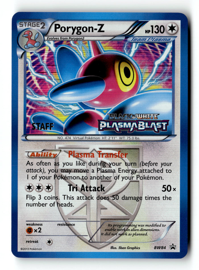 Pokemon Card Porygon-Z LP BW Black Star Promos BW84 STAFF STAMPED