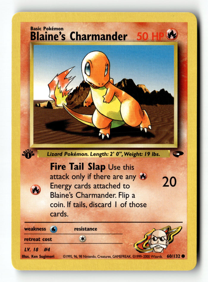 Pokemon Card Blaine's Charmander 1st Edition LP Gym Challenge 060/132