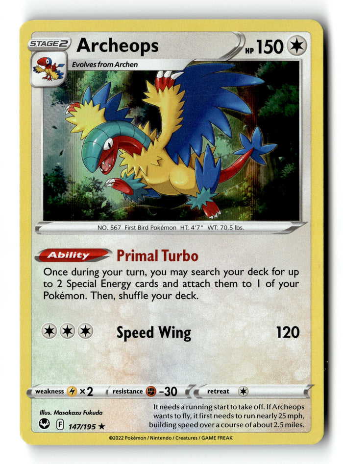Pokemon Card Archeops LP Silver Tempest Holo 147/195