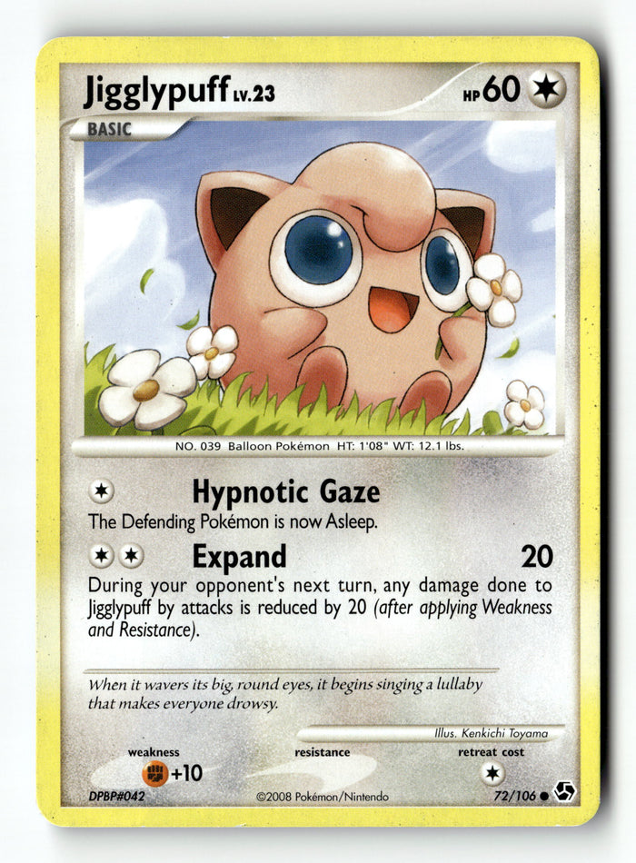 Pokemon Card Jigglypuff LP Great Encounters 72/106