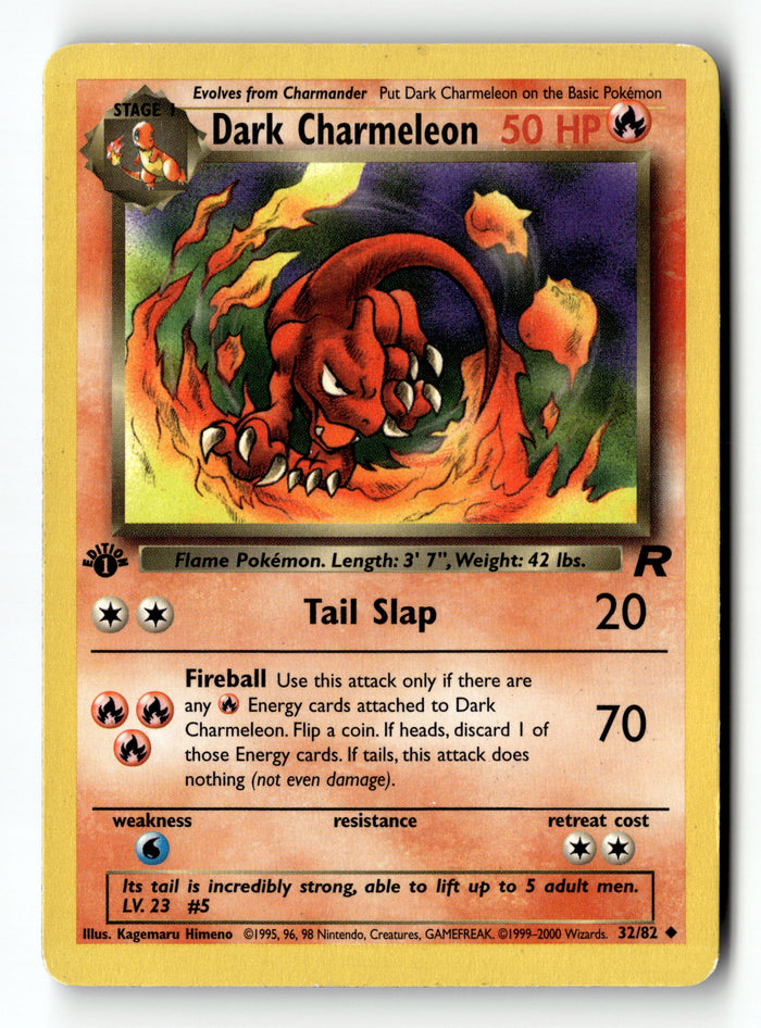 Pokemon Card Dark Charmeleon 1st Edition LP Team Rocket 32/82