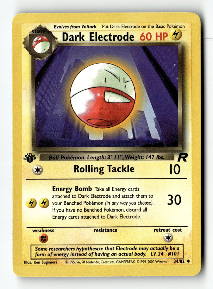 Pokemon Card Dark Electrode 1st Edition LP Team Rocket 34/82