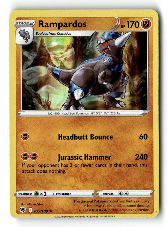 Pokemon Card Rampardos LP SWSH10: Astral Radiance 077/189