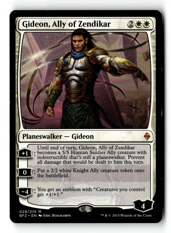 MTG Gideon, Ally of Zendikar Battle for Zendikar LP Magic The Gathering