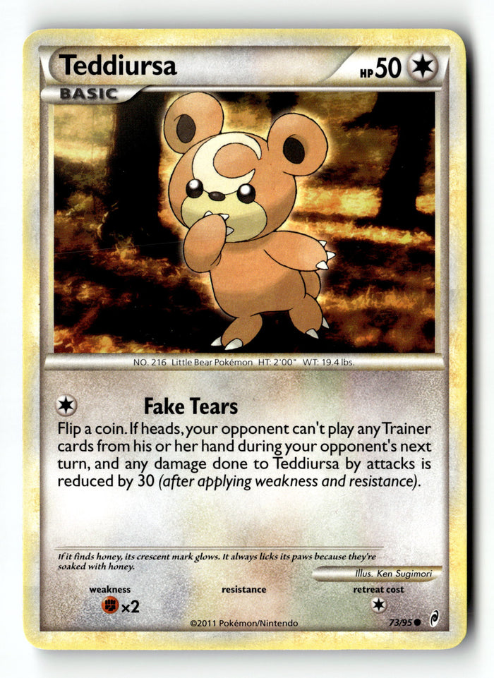 Pokemon Card Teddiursa LP Call of Legends 73/95