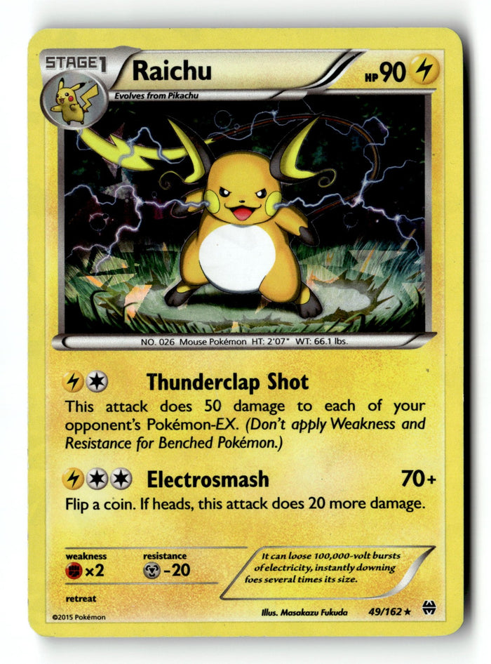 Pokemon Card Raichu (XY BREAKthrough Cracked Ice Holo LP Deck Exclusives 049/162