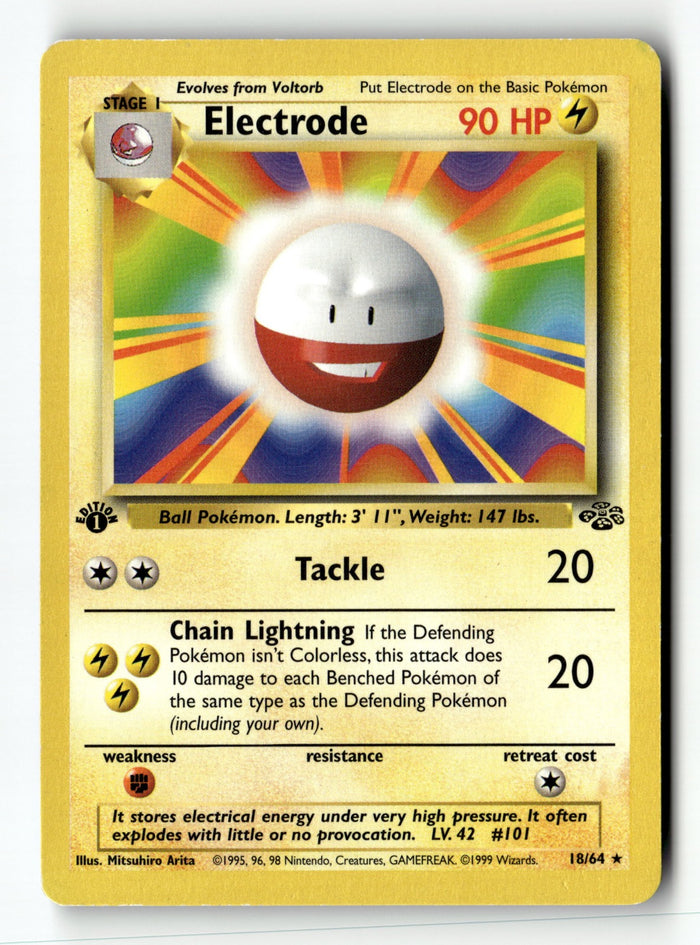 Pokemon Card Electrode 1st Edition LP Base Set (Shadowless) 021/102