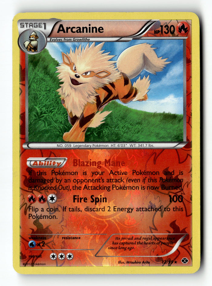 Pokemon Card Arcanine (12) Reverse Holo LP Next Destinies 12/99