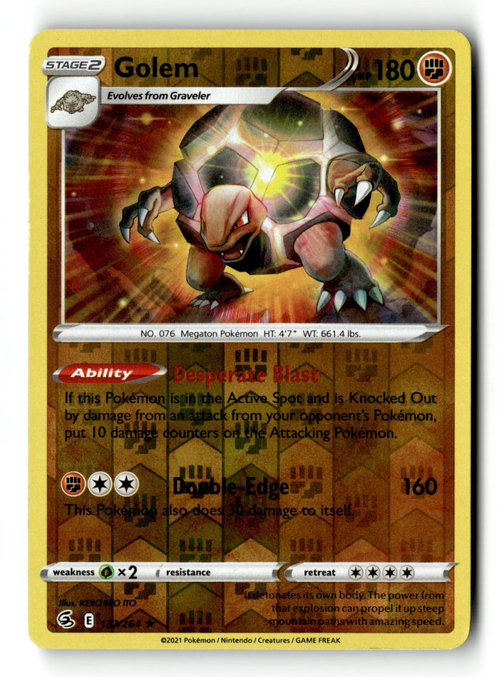 Pokemon Card Golem Reverse Holo LP SWSH08: Fusion Strike 137/264
