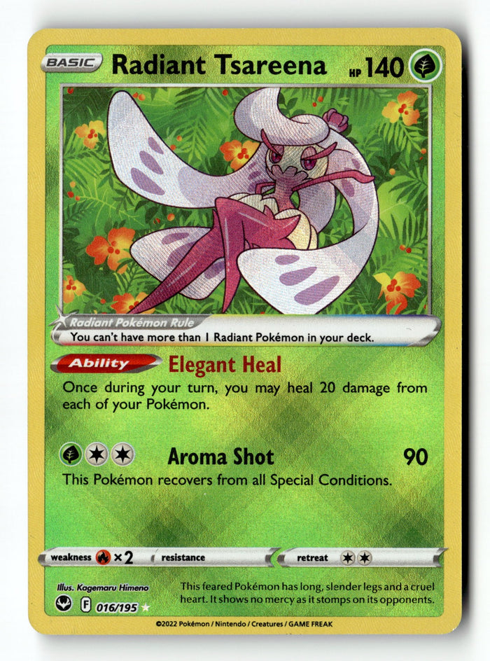 Pokemon Card Radiant Tsareena Holo LP SWSH12: Silver Tempest 016/195