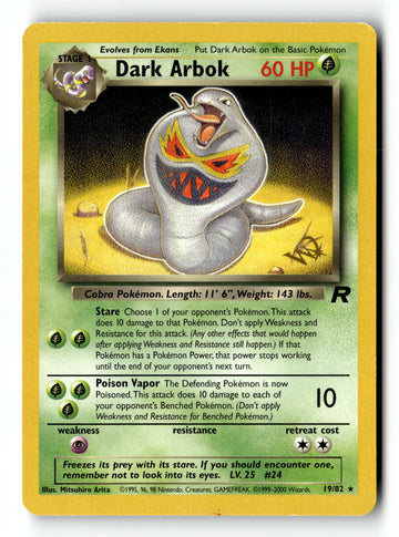 Pokemon Card Dark Arbok W STAMP LP Team Rocket 19/82