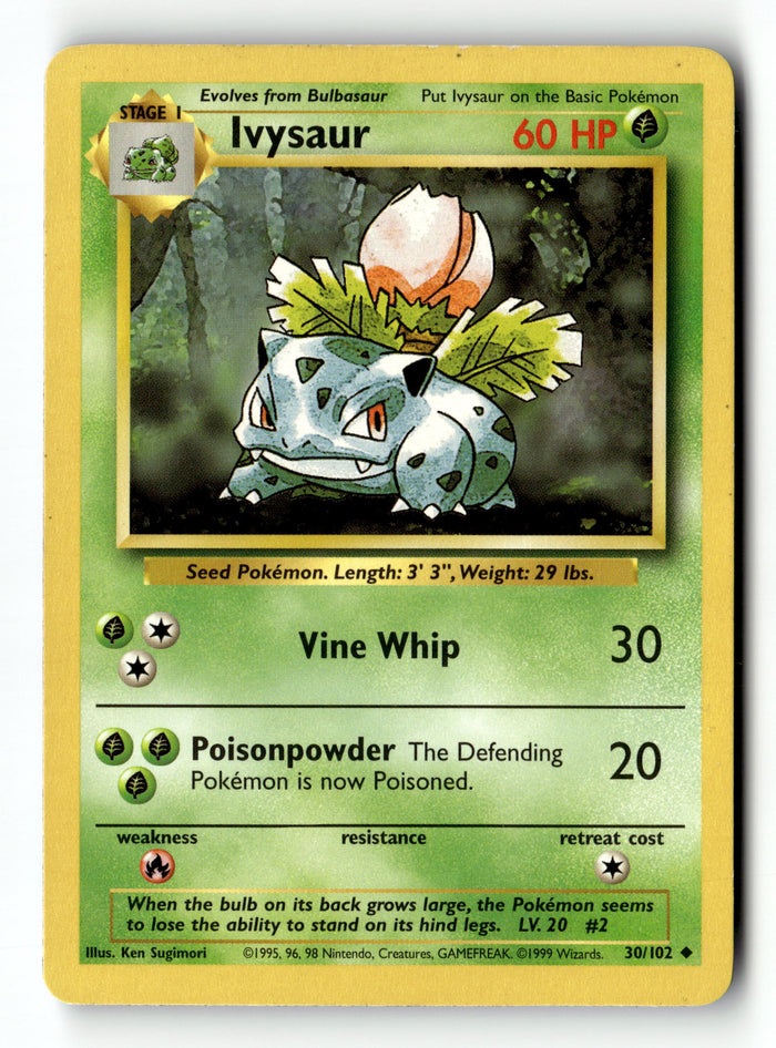 Pokemon Card Ivysaur LP Base Set 030/102