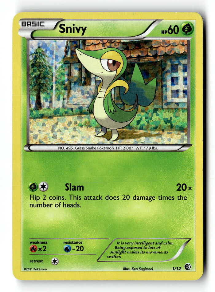 Pokemon Card Snivy - 1/12 Holo LP McDonald's Promos 2011 001/012