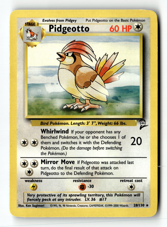 Pokemon Card Pidgeotto LP Base Set 2 028/130