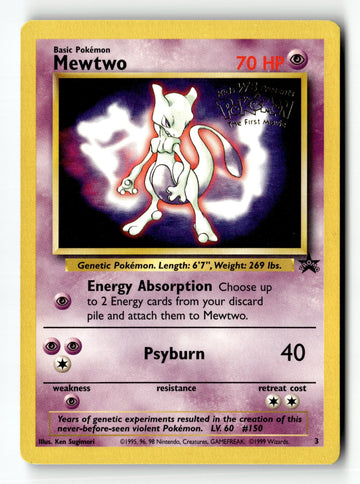 Pokemon Card Mewtwo (Movie Promo) LP WoTC Promo 3