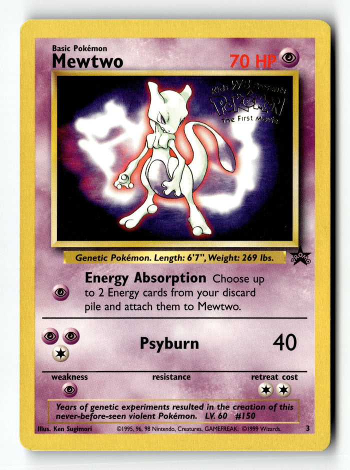Pokemon Card Mewtwo (Movie Promo) LP WoTC Promo 3