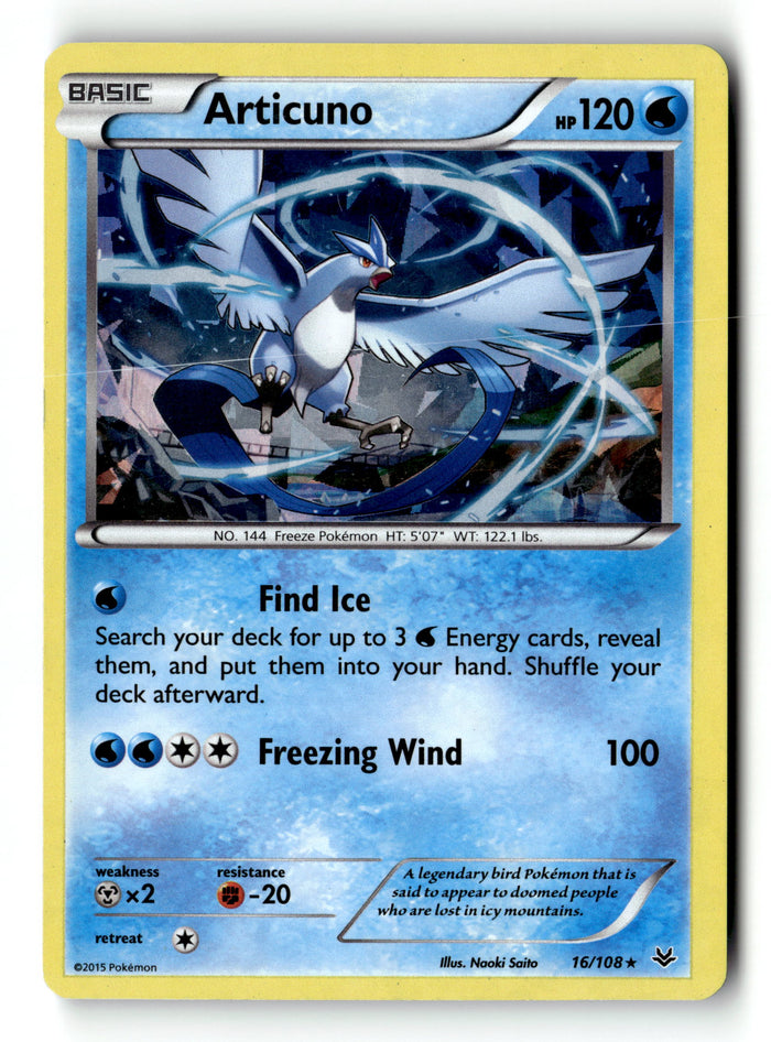 Pokemon Card Articuno LP XY - Roaring Skies Cracked Ice Holo Rare 16/108