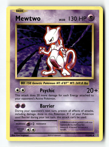 Pokemon Card Mewtwo LP XY - Evolutions 51/108