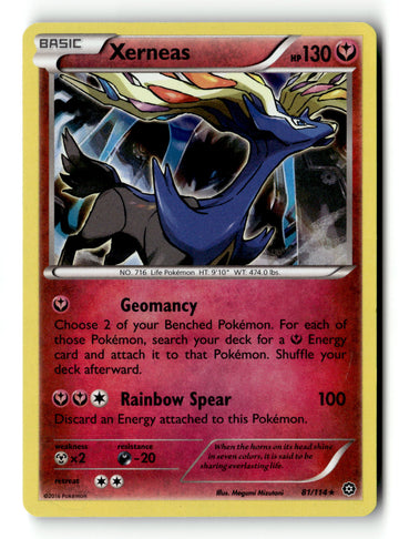 Pokemon Card Xerneas Holo LP XY - Steam Siege 81/114