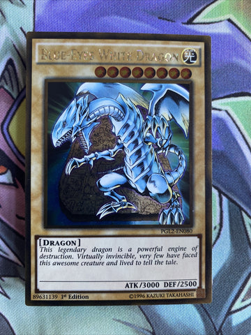 PGL2-EN080 Blue-Eyes White Dragon Gold Rare 1st Edition NM Yugioh Card
