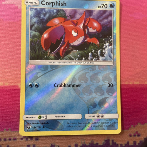 Pokemon Card Corphish Crimson Invasion Reverse Holo 24/111 Near Mint