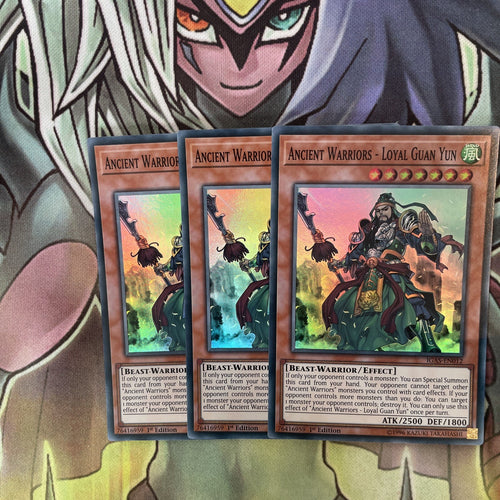 IGAS-EN012 x3 Ancient Warriors - Loyal Guan Yun Super Excellent Cond Yugioh