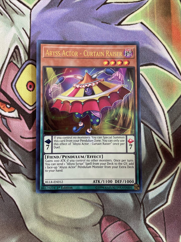BLLR-EN012 Abyss Actor - Curtain Raiser Ultra Rare 1st Edition NM Yugioh Card