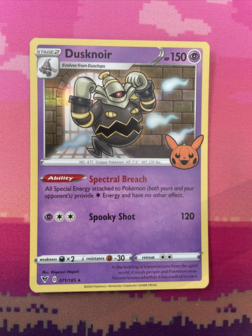 Pokemon Card Dusknoir Trick Or Trade Holo Rare 071/185 Near Mint