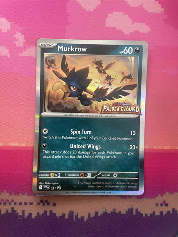 Pokemon Card Murkrow 021 Black Star Promo STAMPED Near Mint