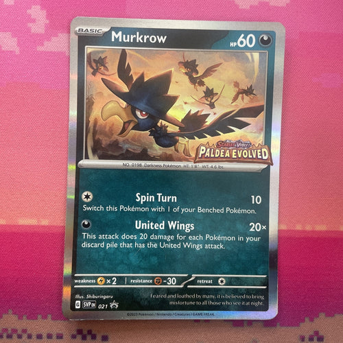 Pokemon Card Murkrow 021 Black Star Promo STAMPED Near Mint