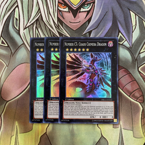 DRLG-EN043 x3 Number C5: Chaos Chimera Dragon Super Excellent Condition Yugioh