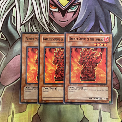CDIP-EN020 x3 Barrier Statue of the Inferno Common Excellent Condition Yugioh