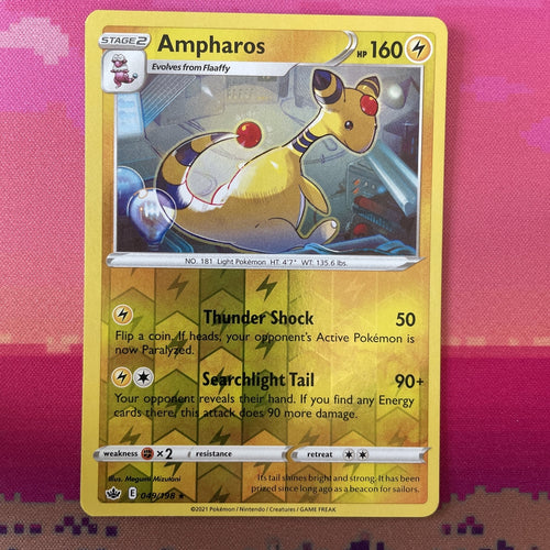 Pokemon Card Ampharos Chilling Reign Reverse Holo 049/198 Near Mint