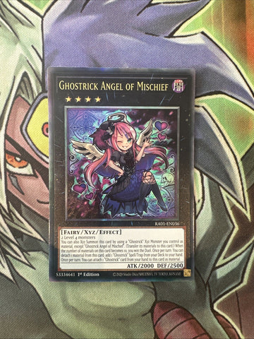 RA01-EN036 Ghostrick Angel Of Mischief New Ultimate 1st Edition NM Yugioh Card