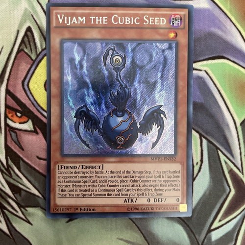 MVP1-ENS32 Vijam The Cubic Seed Secret Rare 1st Edition NM Yugioh Card
