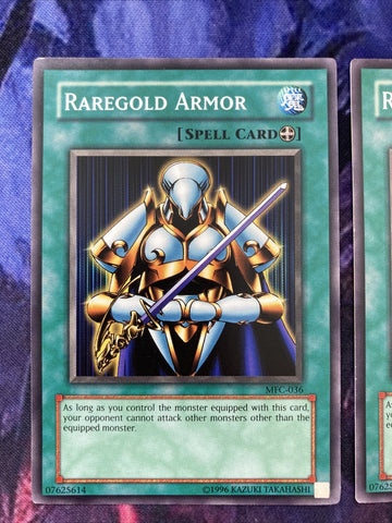 MFC-036 x3 Raregold Armor  - Common - Unlimited Edition Yugioh (back)