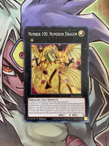 BLCR-EN084 Number 100: Numeron Dragon Secret Rare 1st Edition NM Yugioh Card