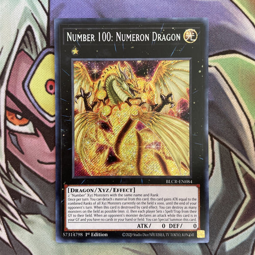 BLCR-EN084 Number 100: Numeron Dragon Secret Rare 1st Edition NM Yugioh Card