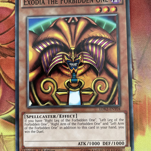 LDK2-ENY04 Exodia the Forbidden One 1st edition Mint YuGiOh Card