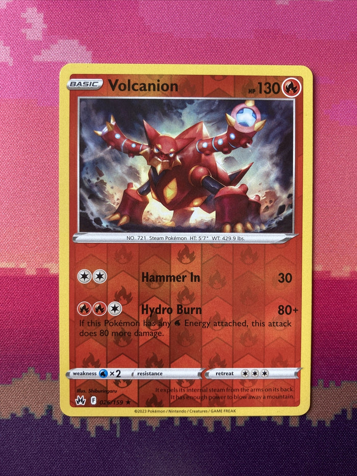 Pokemon Card Volcanion Crown Zenith Reverse Holo Rare 026/159 Near Mint