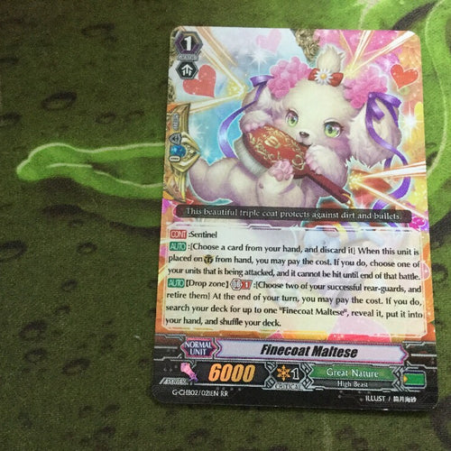 CARDFIGHT VANGUARD CARD: FINECOAT MALTESE - G-CHB02/021EN RR!