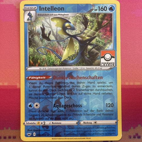 Pokemon Card Intelleon Sword And Shield Pokemon League Stamp FRENCH Near Mint