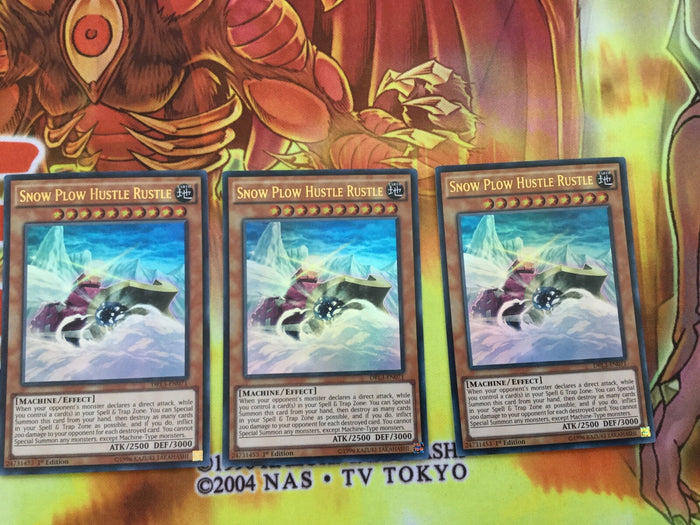 DRL3-EN071 x3 SNOW PLOW HUSTLE RUSTLE ULTRA RARE 1st Edition X3 PLAYSET Yugioh